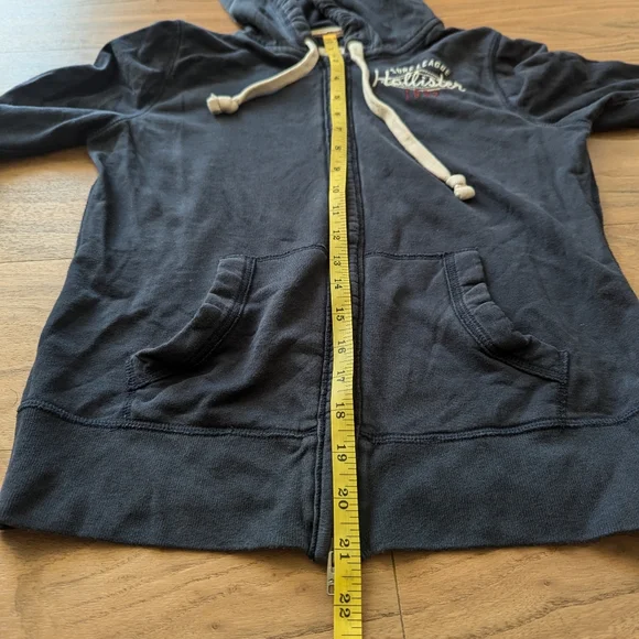 Vintage Hollister Blue Zip-Up Sweater with Logo - Picture 6 of 7